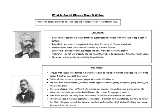 Marx And Weber | Teaching Resources