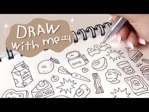 Draw with me | ไอเดียวาดรูปตกแต่งน่ารักๆธีมอาหารเช้า🍞🥚🧈 | aaaiikoo'
